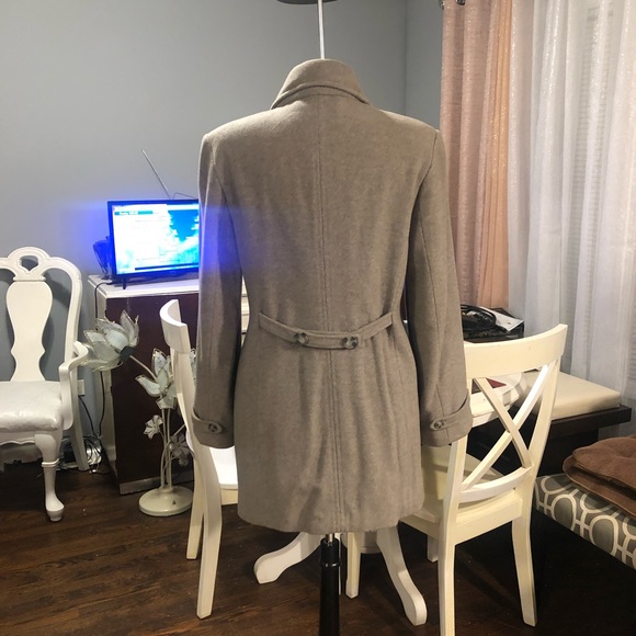 Designer Secret Garden Pea Coat, Sz 8, Gray, Cashmere Blend, Lined Double-Breast - Picture 6 of 12